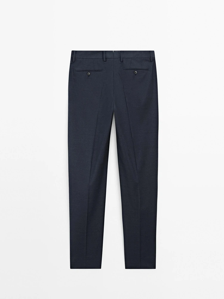 Wool blend suit trousers