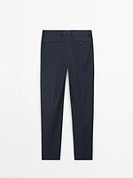 Wool blend suit trousers