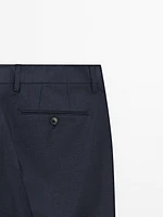 Wool blend suit trousers