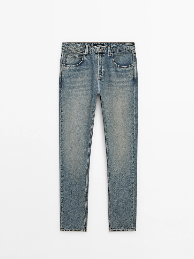 100% cotton relaxed fit jeans