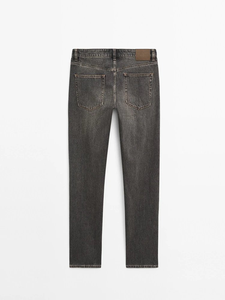 Relaxed fit cotton jeans