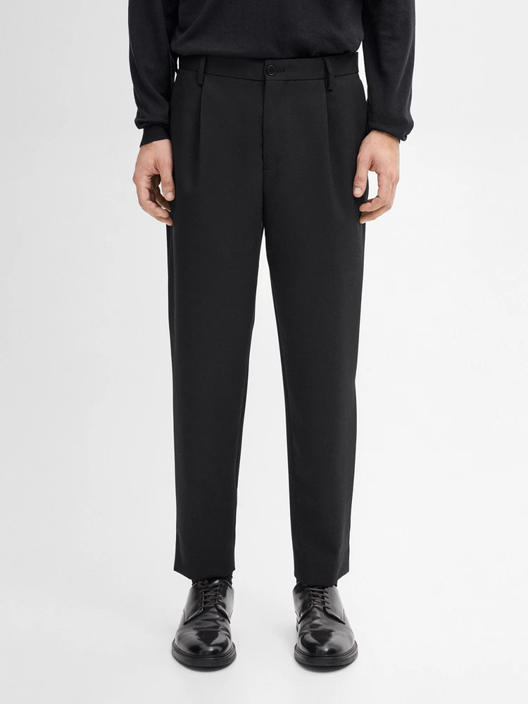 Regular fit 100% wool trousers