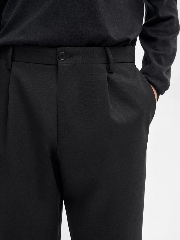 Regular fit 100% wool trousers