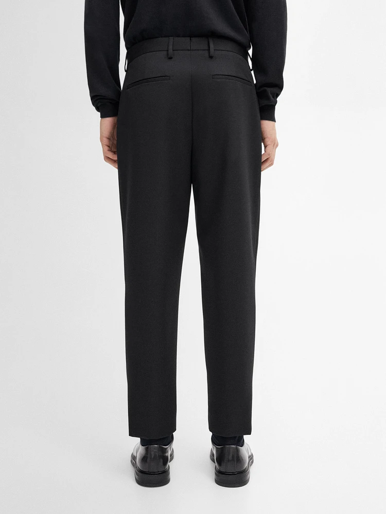 Regular fit 100% wool trousers