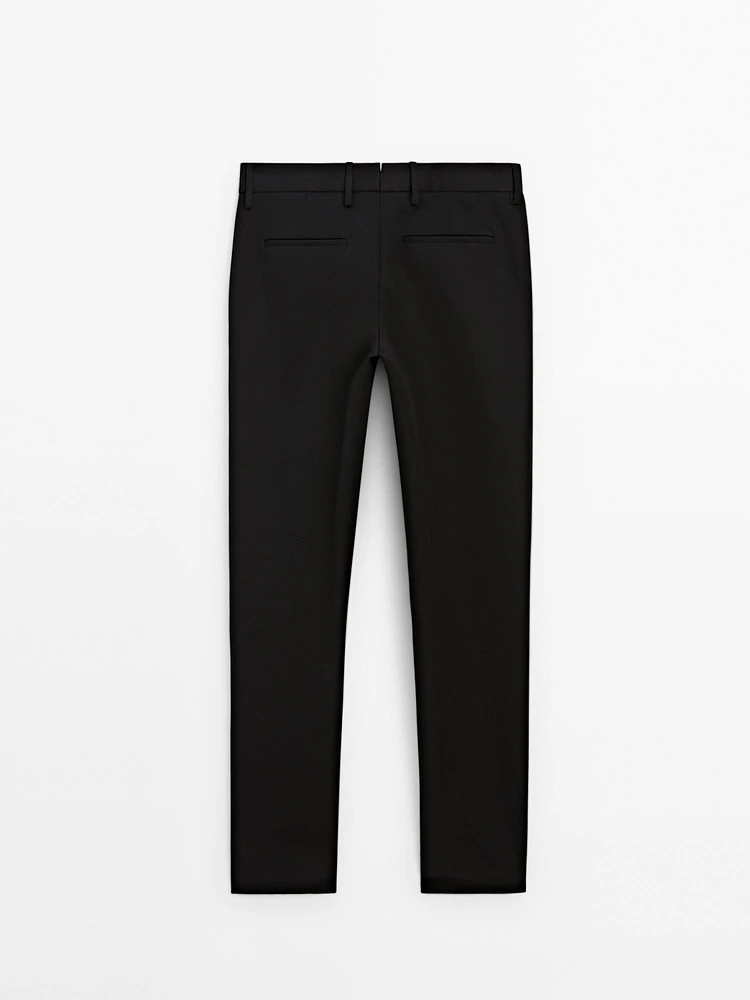 Regular fit 100% wool trousers