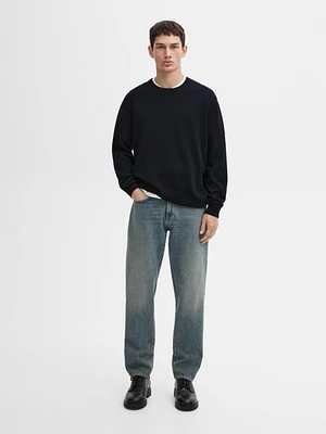 Tapered fit cotton jeans