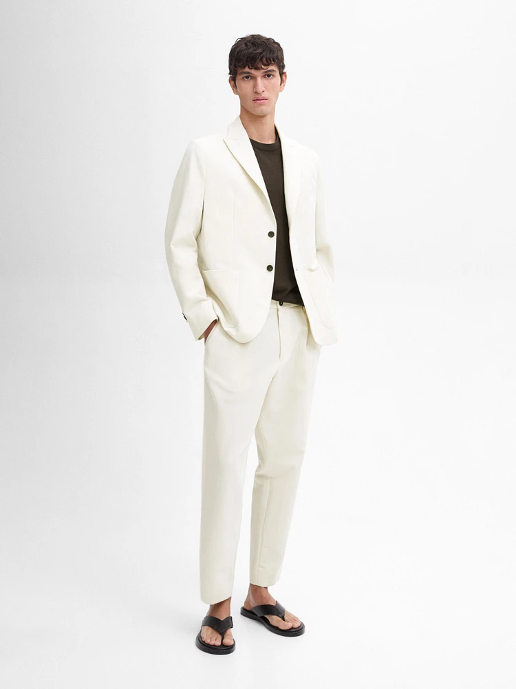 Cotton blend suit trousers