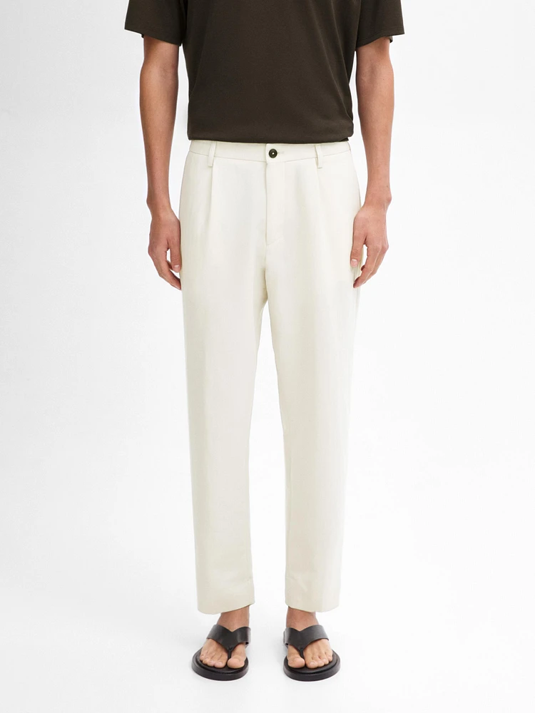 Cotton blend suit trousers