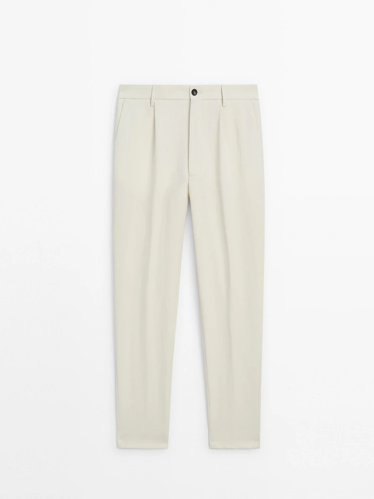 Cotton blend suit trousers