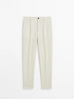 Cotton blend suit trousers