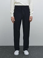 Regular fit technical fabric trousers