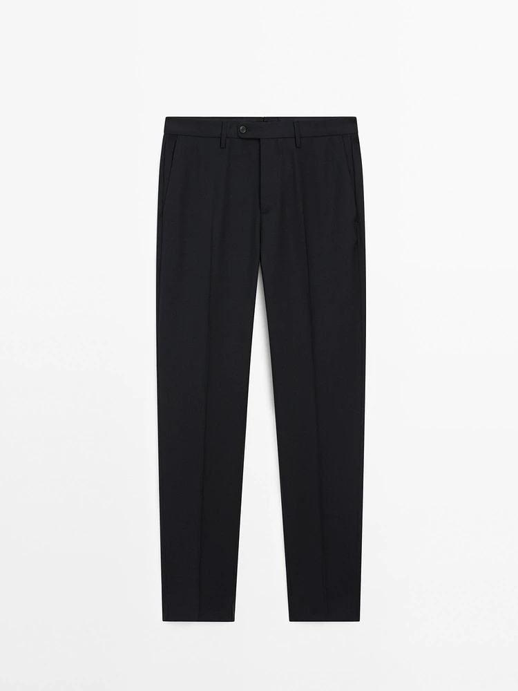 Pantalon habillé en laine mélangée