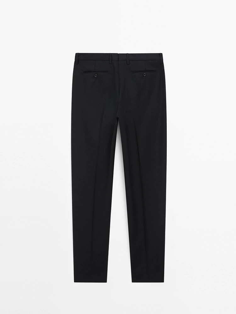 Pantalon habillé en laine mélangée