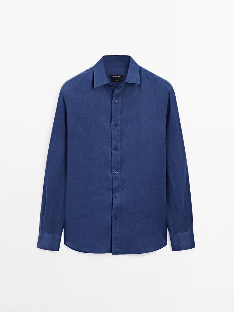 100% linen slim fit shirt