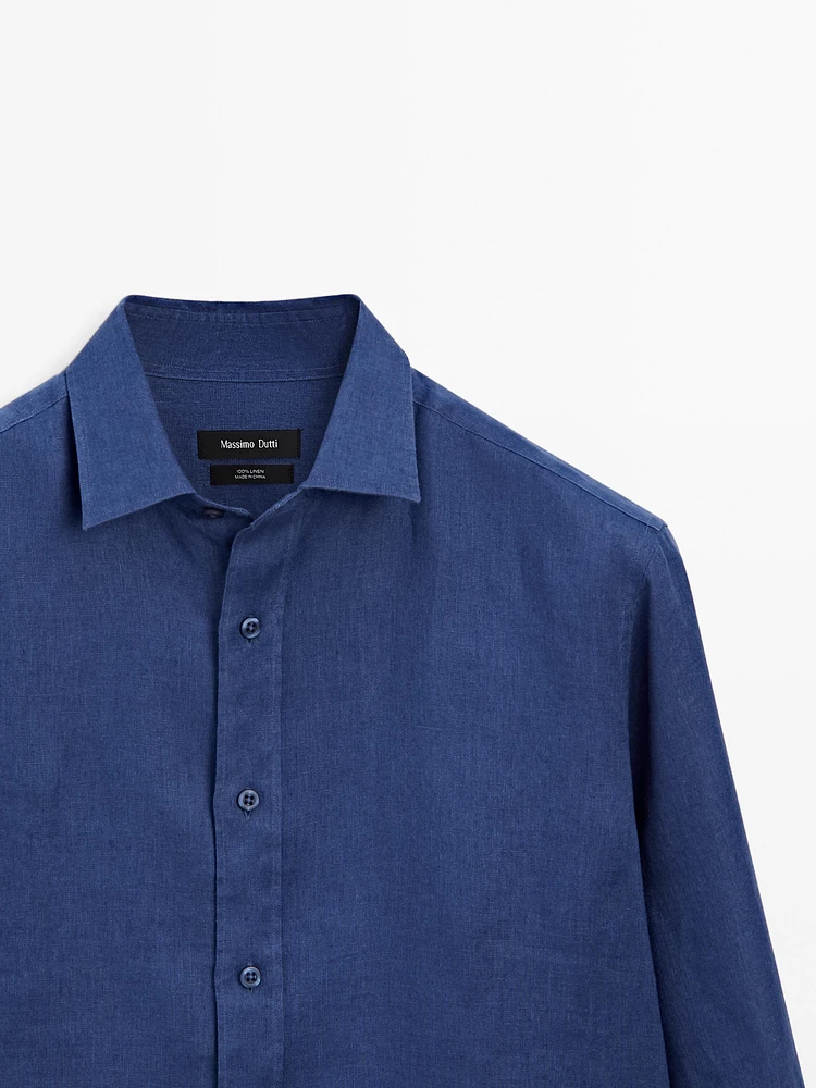 100% linen slim fit shirt