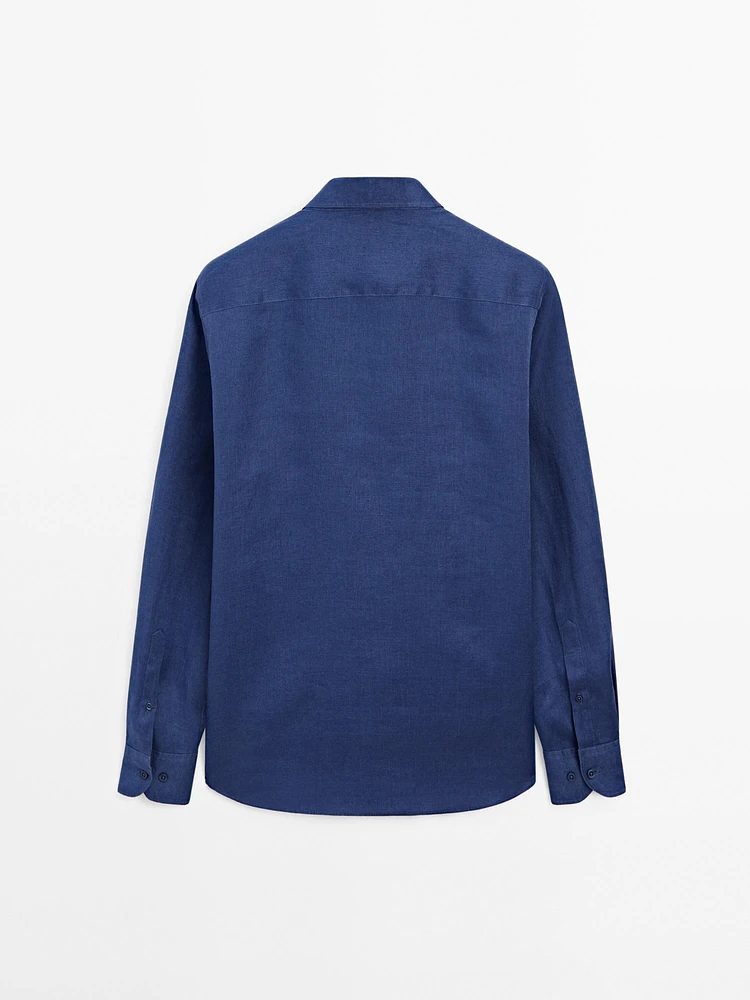 100% linen slim fit shirt