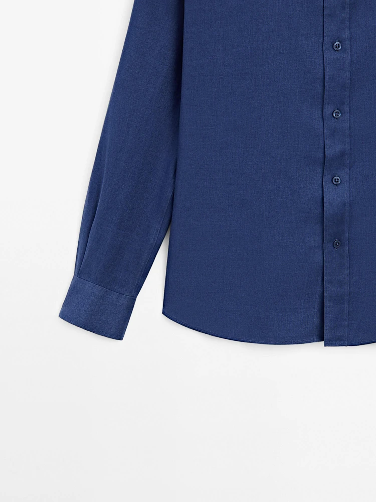 100% linen slim fit shirt