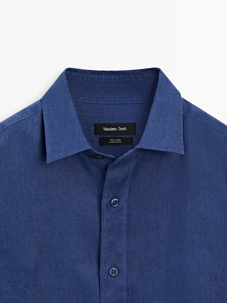 100% linen slim fit shirt