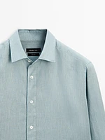 100% linen slim fit shirt