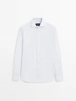 Slim fit striped 100% cotton shirt