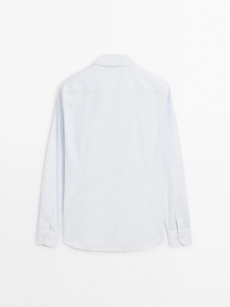 Slim fit striped 100% cotton shirt