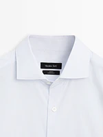 Slim fit striped 100% cotton shirt