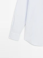 Slim fit striped 100% cotton shirt