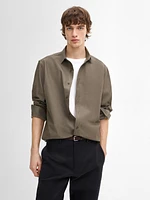 Slim fit 100% cotton denim shirt