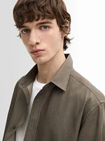Slim fit 100% cotton denim shirt