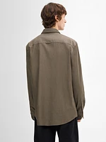Slim fit 100% cotton denim shirt