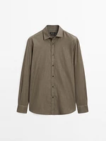 Slim fit 100% cotton denim shirt