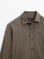 Slim fit 100% cotton denim shirt