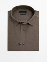 Slim fit 100% cotton denim shirt