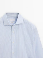 Chemise slim à rayures 100 % coton