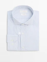 Chemise slim à rayures 100 % coton