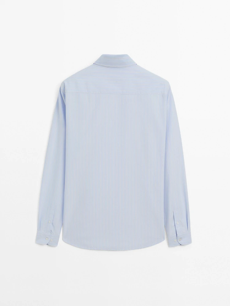 100% cotton striped Oxford shirt