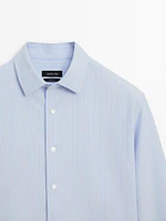 100% cotton striped Oxford shirt