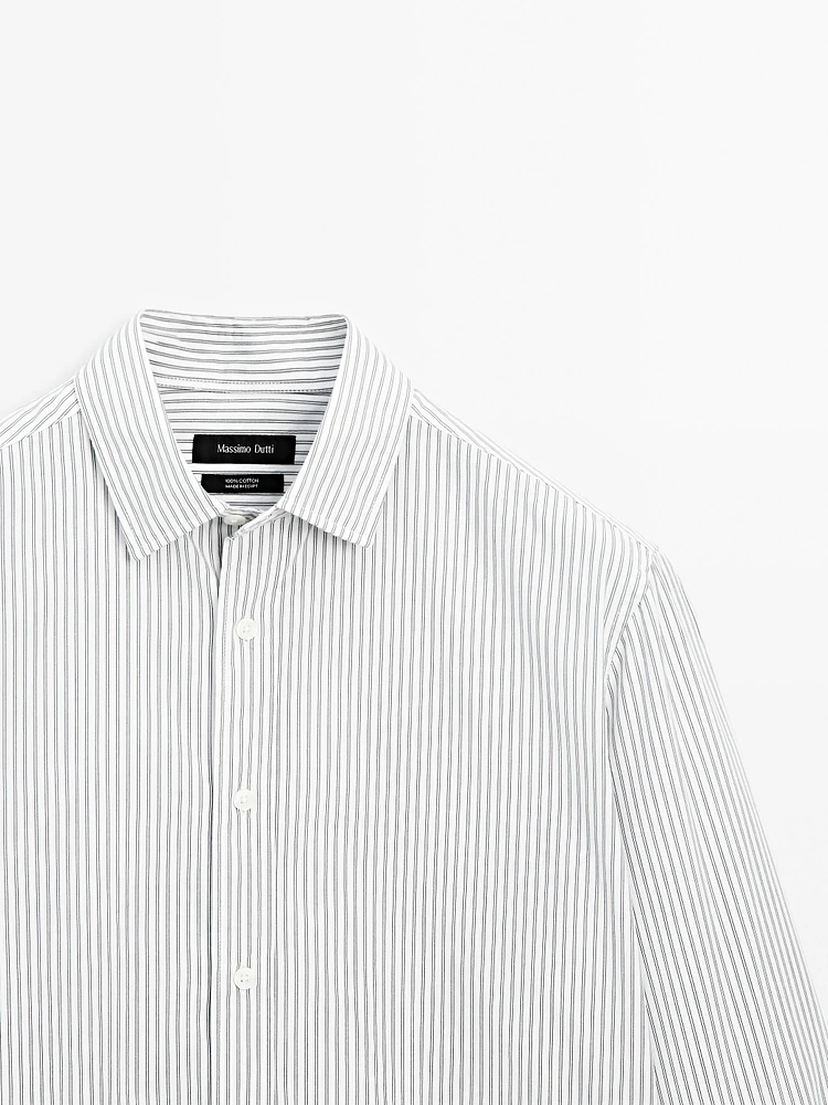 100% cotton double-stripe shirt