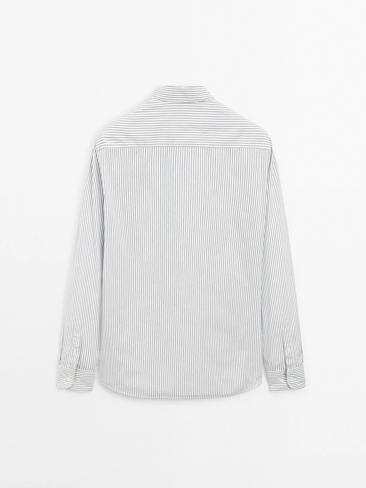 100% cotton double-stripe shirt