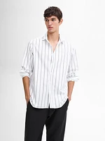 100% cotton poplin striped shirt