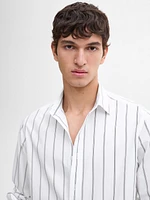 100% cotton poplin striped shirt