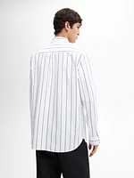 100% cotton poplin striped shirt