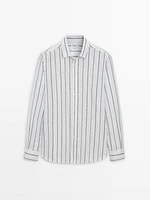 100% cotton poplin striped shirt