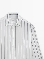 100% cotton poplin striped shirt