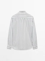 100% cotton poplin striped shirt