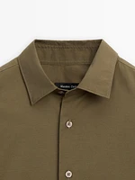 Cotton blend poplin shirt