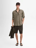 100% linen shirt with pockets