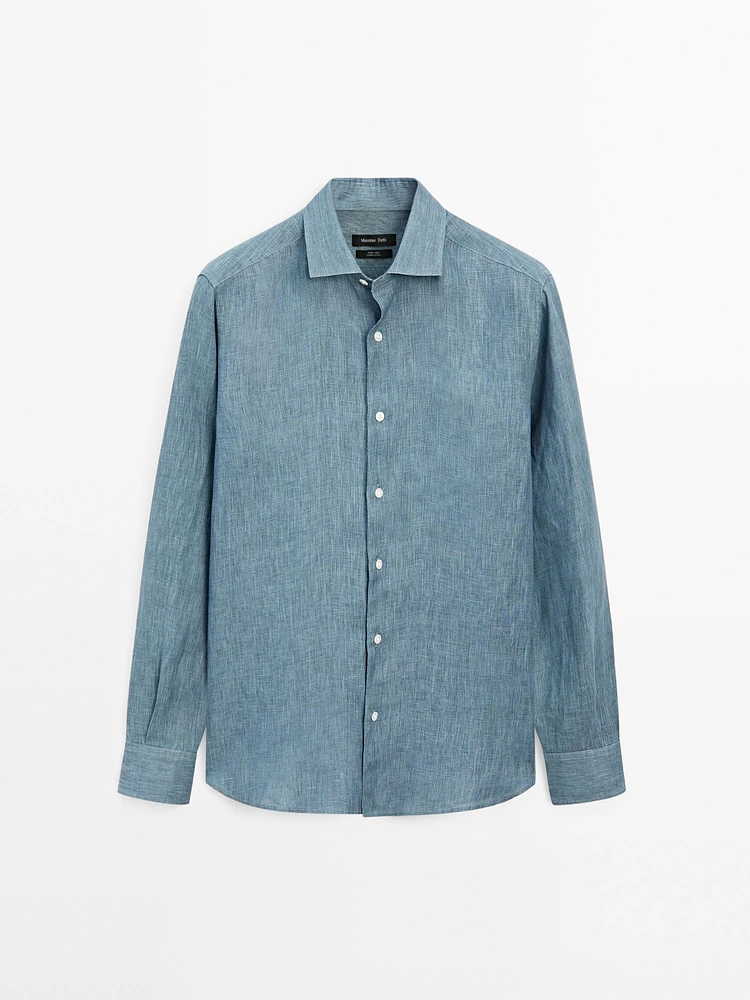 Lightweight regular fit 100% linen shirt
