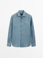 Lightweight regular fit 100% linen shirt