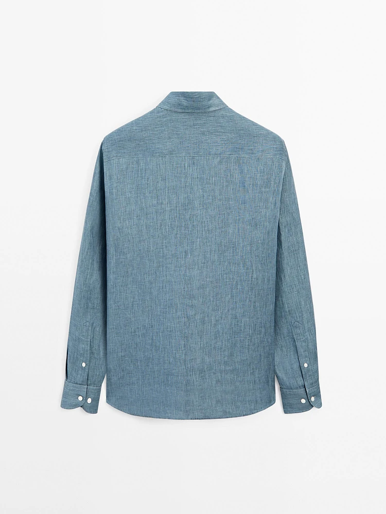Lightweight regular fit 100% linen shirt